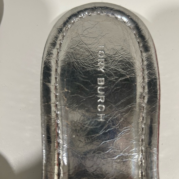 Tory Burch Silver Metallic Women's Sandals 9 1/2 M - Picture 2 of 4